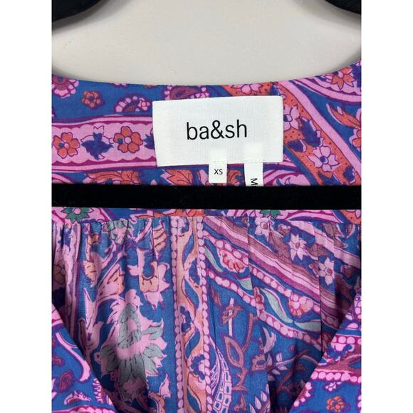 ba&sh Fleur Floral Mini Dress Purple Sz XS Boho - Picture 6 of 9